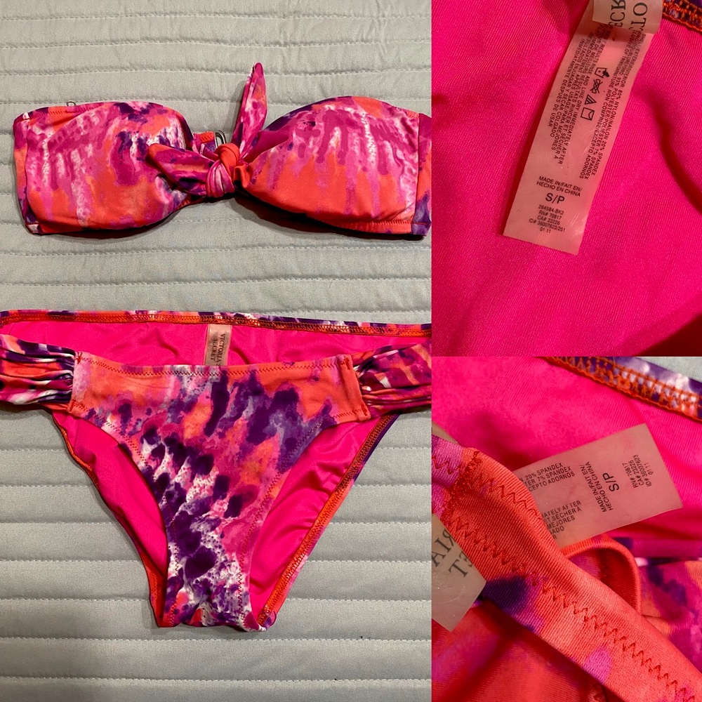 Victoria Secret Swim Suit Strapless Tie Dye